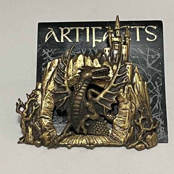 J.J Jonette Jewelry - SOLD Signed J.J Jonette vintage dragon castle pin Artifacts